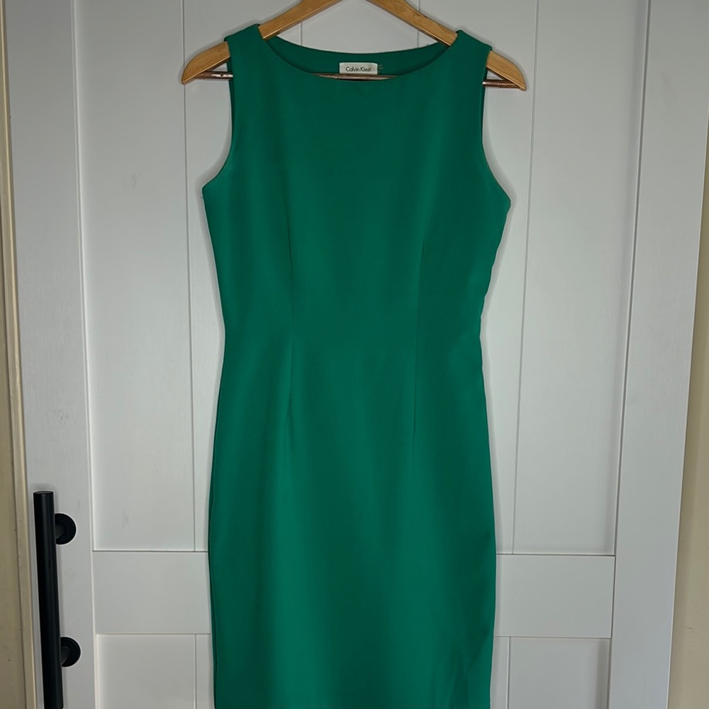 Calvin Klein Emerald Green Midi Dress Size 4